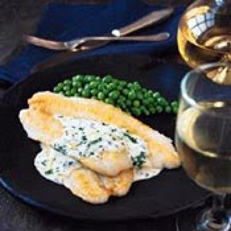 SAUTEED SOLE w/LEMON CREAM SAUCE