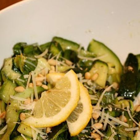 Shaved Zucchini Salad with Parmesan and Pine Nuts