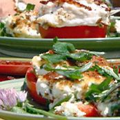 Tomato Steak with Baked Goat Cheese and Herb Salad