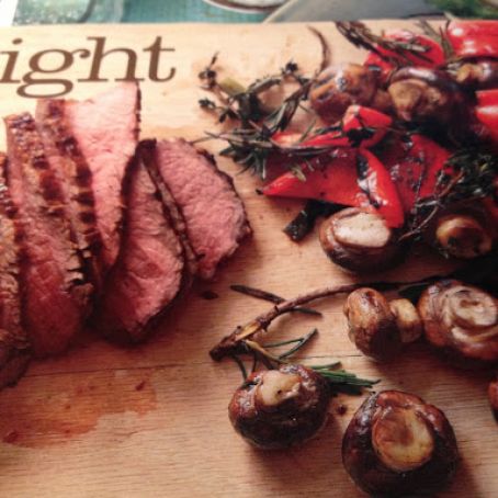 Tri-Tip Steak with Mushrooms and Peppers