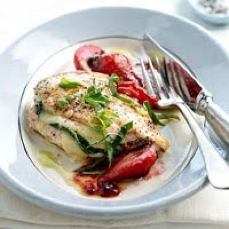 Parmesan-Stuffed Chicken and Melted Strawberries