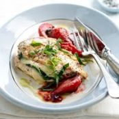 Parmesan-Stuffed Chicken and Melted Strawberries