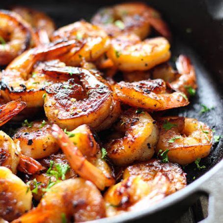 Maple Syrup Garlic Shrimp Skillet