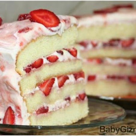 Strawberry Angel Food Cake