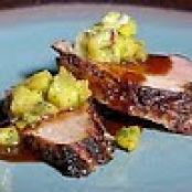 Rum Glazed Pork Tenderloin with Grilled Pineapple Relish