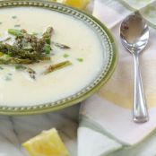 Paleo CAULIFLOWER RICE AVGOLEMONO (GREEK LEMON RICE SOUP) WITH ROASTED ASPARAGUS