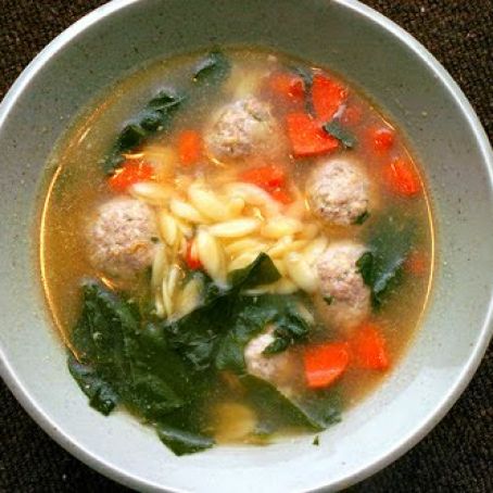 escarole and orzo soup with meatballs
