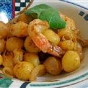 Creamy Saffron Shrimp with Gnocchi and Caramelized Onion