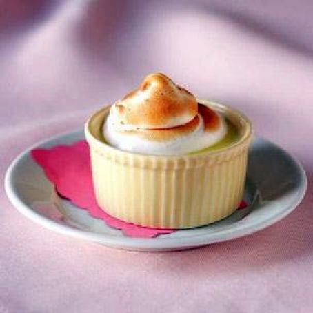 Lemon Pots de Crème with Swiss Meringue Brûlée