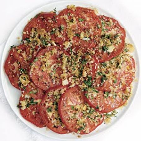 Gratineed Tomatoes with Asiago and Fresh Herbs