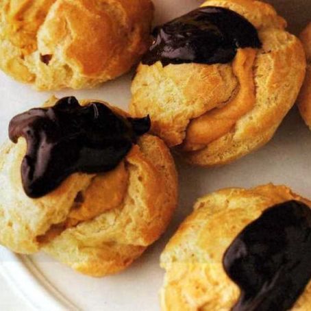Chocolate Drizzled Pumpkin Cream Puffs