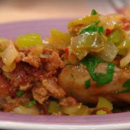 Skillet Chicken with Hot & Sweet Peppers