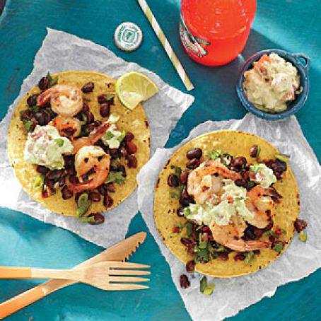 Grilled Shrimp Tostadas with Lime