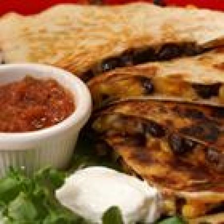 Corn and Black Bean Quesadillas with Pepper Jack Cheese