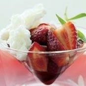 Strawberries with Buttermilk Ice and Balsamic Vinegar