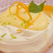 Brown Sugar Meringues with Citrus Curd