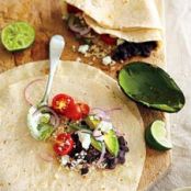 Rice and Beans with Avocado and Tomato