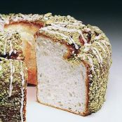 LIME ANGEL FOOD CAKE w/PISTACHIOS