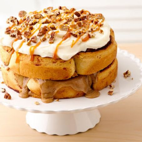 Double-Stacked Cinnamon Roll Cake