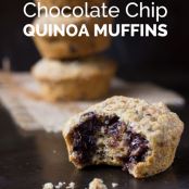 quickbread - skinny banana chocolate chip quinoa muffins