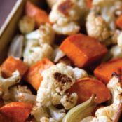 Roasted Cauliflower, Onions and Sweet Potatoes
