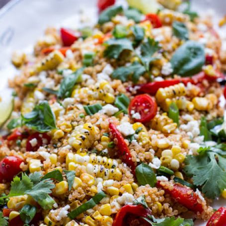 Summer Grilled Mexican Street Corn Quinoa Salad