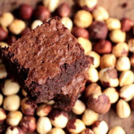 Brownies - BOOZY FUDGY HAZELNUT DARK CHOCOLATE BROWNIES