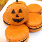 Pumpkin-Dark Chocolate Macarons