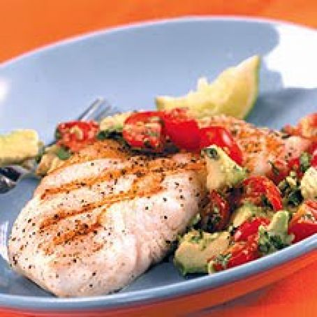 WW - Halibut with Tomato Avacado Salsa