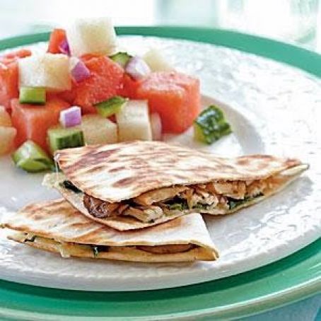 Chicken, Mushroom, and Gruyere Quesadillas