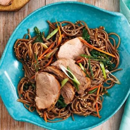 Grilled Pork Tenderloin with Sesame Soba Noodles