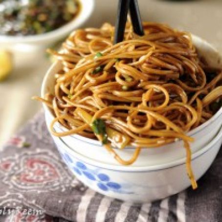 Soba Noodles with Sweet Ginger Scallion Sauce.