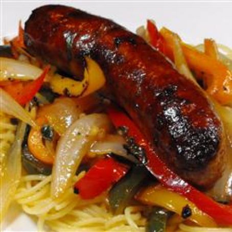 Sausages with Polenta and Peppers