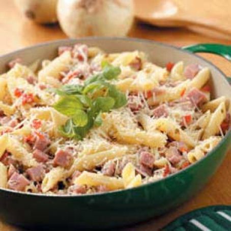 Pretty Penne Ham Skillet Recipe