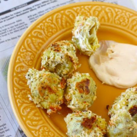 Fried Artichoke Hearts with Aioli Dipping Sauce