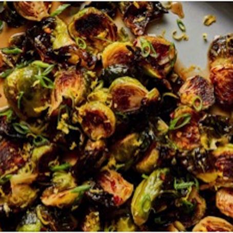 Roasted Brussels Sprouts with Warm Honey Glaze