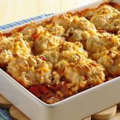 Biscuit-Topped Beef and Corn Casserole