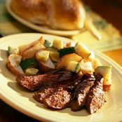 Grilled Flank Steak With Red Potatoes and Vegetables