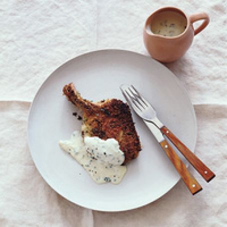 Breaded Pork Chops with Sage Cream Gravy