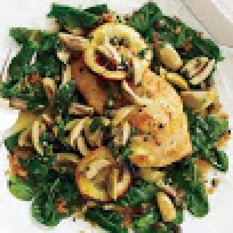 Sautéed Chicken with Olives, Capers and Roasted Lemons