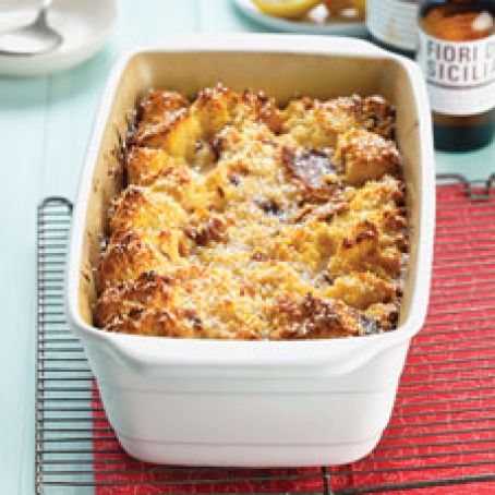 panettone bread pudding with lemon filling