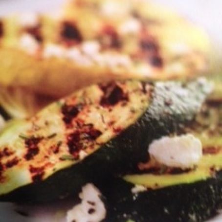 Grilled Zucchini with Rosemary and Feta