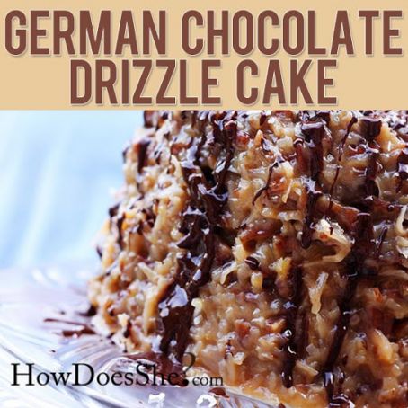 German Chocolate Drizzle Cake