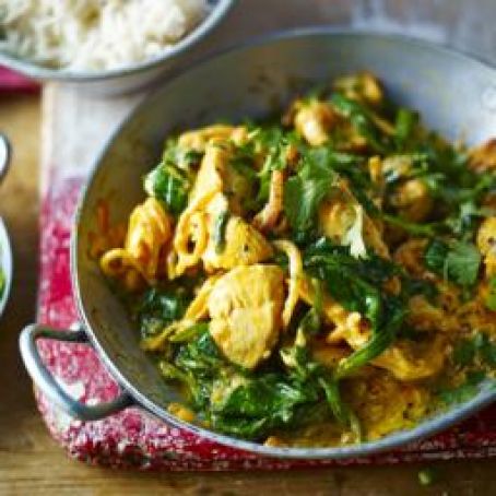 Chicken and spinach balti
