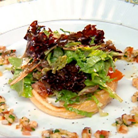 Apple Tart with Tossed Greens, Candied Walnuts and Sherry Vinaigrette