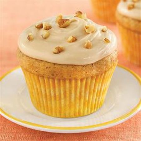 Banana Nut Cupcakes with Maple Frosting