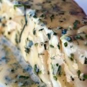 Poached Halibut with Fines Herb Vinaigrette