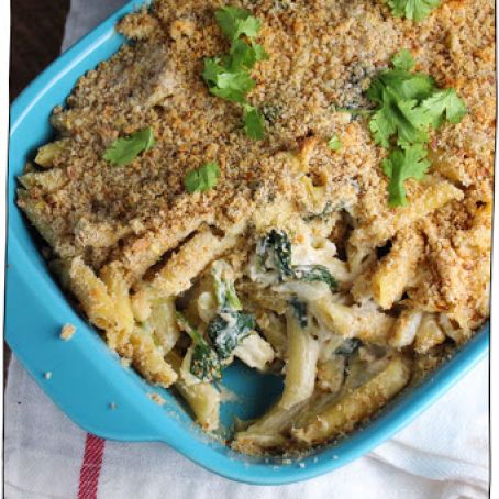 Vegan Spinach & Artichoke Pasta Bake