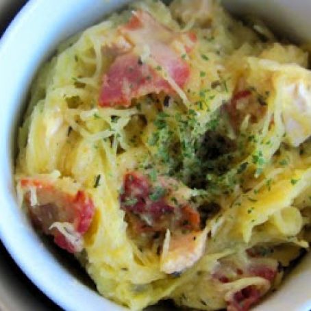 Chicken Bacon Alfredo- Spaghetti Squash
