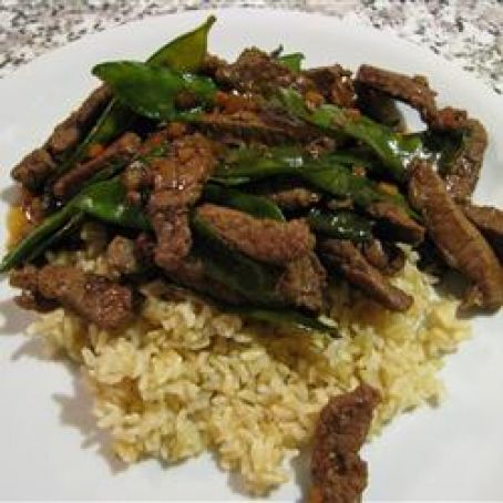 Asian beef with snow peas
